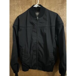 Vtg Campus Jacket Mens Medium Black Windbreaker Zip‎ USA Made Lightweight 80s